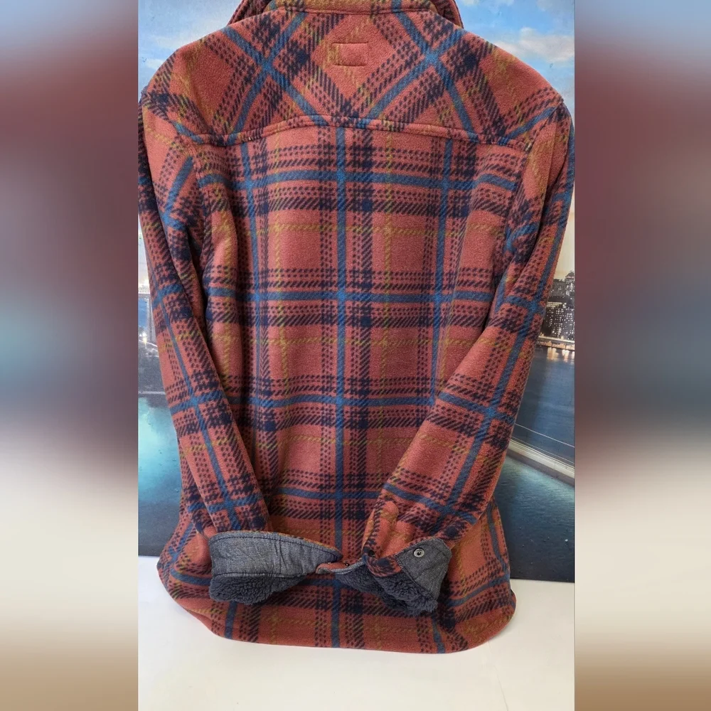 O'NEILL Rust & Navy Plaid Snap Buttons Jacket NWT